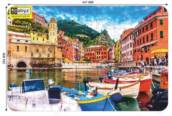 Wooden Jigsaw Vernazza Village, Cinque Terre, Italy Puzzle with 252-Pieces