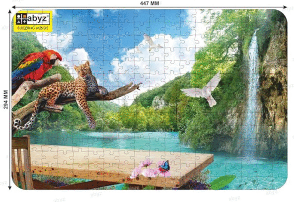 Wooden Jigsaw Sky Forest Waterfall Puzzle with 252-Pieces