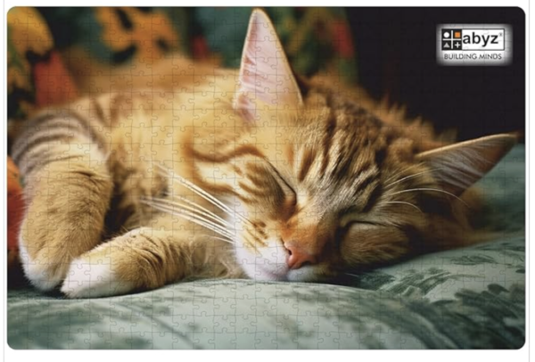 ABYZ Wooden Jigsaw Cat Sleeping Puzzle with 500-Pieces