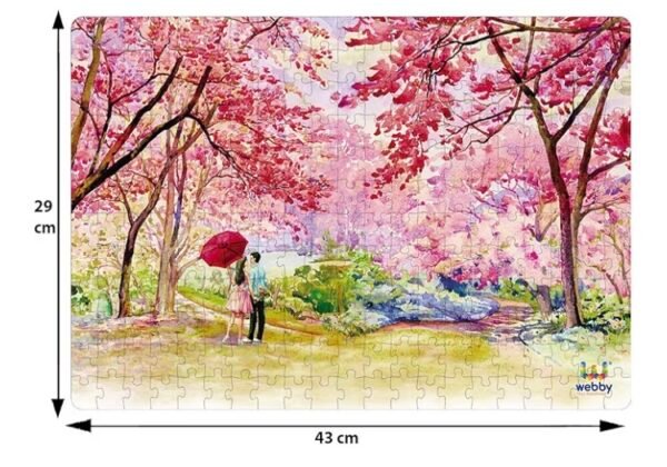 Webby Wild Himalayan Cherry Blossoms Painting Wooden Jigsaw Puzzle, 252 Pieces